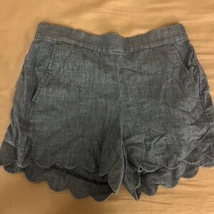 Women's Gray Scalloped Shorts J. Crew